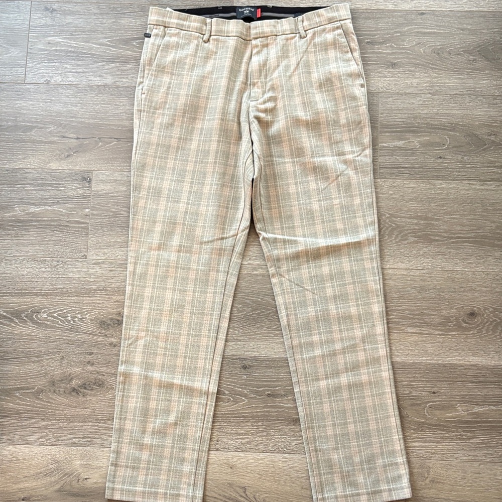 Dockers Men's Tan Plaid Chinos